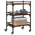 thumbnail image 4 of vidaXL Kitchen Trolley Smoked Oak 50x35x75.5 cm Engineered Wood, 4 of 5