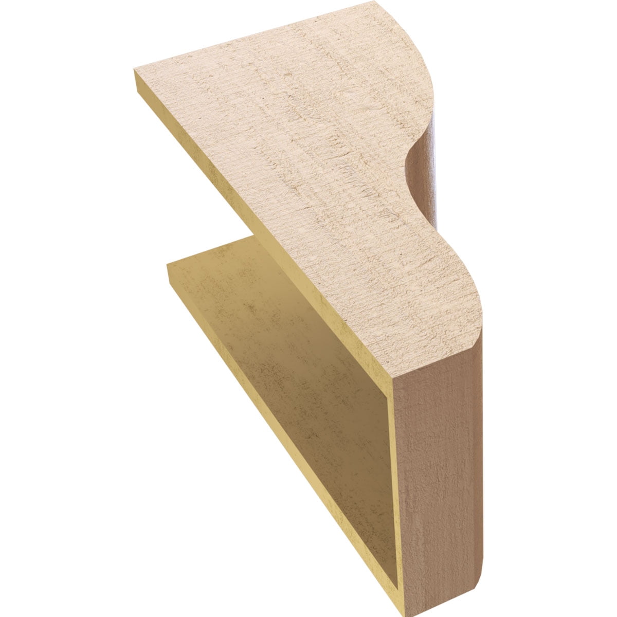 10"W x 10"D x 20"H Wide Greensboro Rough Cedar Woodgrain TimberThane Corbel, Primed Tan