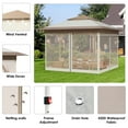 thumbnail image 2 of Pirecart 13' x 13' Outdoor Gazebo Instant Pop Up Canopy Tent with Netting, Metal Frame,Sandbags for Patio, Lawn, Party, Backyard, Garden, Beige, 2 of 8