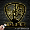 thumbnail image 3 of Craftnamesign Personalized Guitar Pick Metal Wall Art With Led Lights, Custom Music Room Decor, 3 of 5