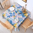 thumbnail image 2 of Multicolor Cartoon Floral and Leaf Pattern Square Tablecloth,Waterproof Square Table Cover,Wipeable Spillproof Washable Table Cover for Home Kitchen Party Decor 42"X42"(107x107cm), 2 of 6