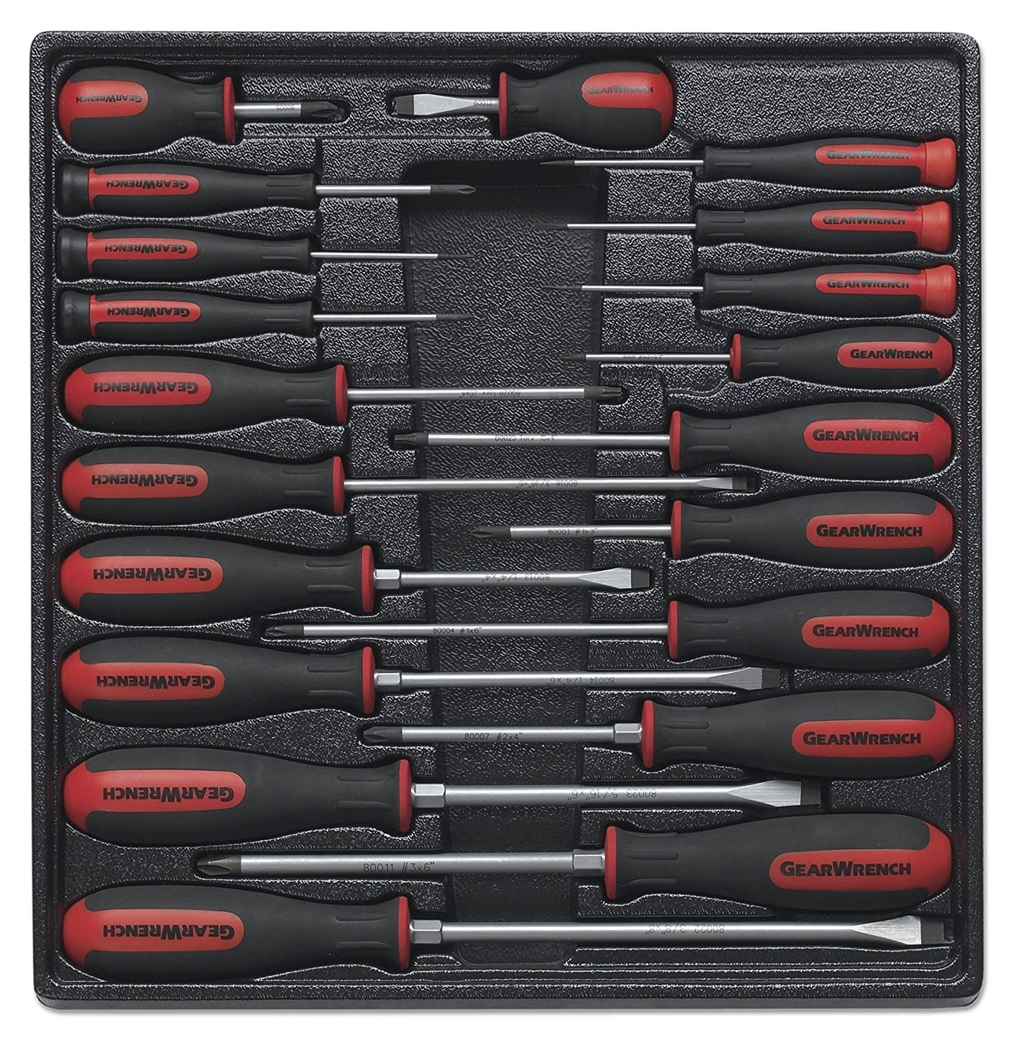 GEARWRENCH 80074 3/8 x 20 Slotted Dual Material Screwdriver Black Apex Tool Group 