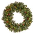 thumbnail image 1 of National Tree Company Crestwood Spruce 30 Inch Prelit Flocked Wreath, 1 of 5
