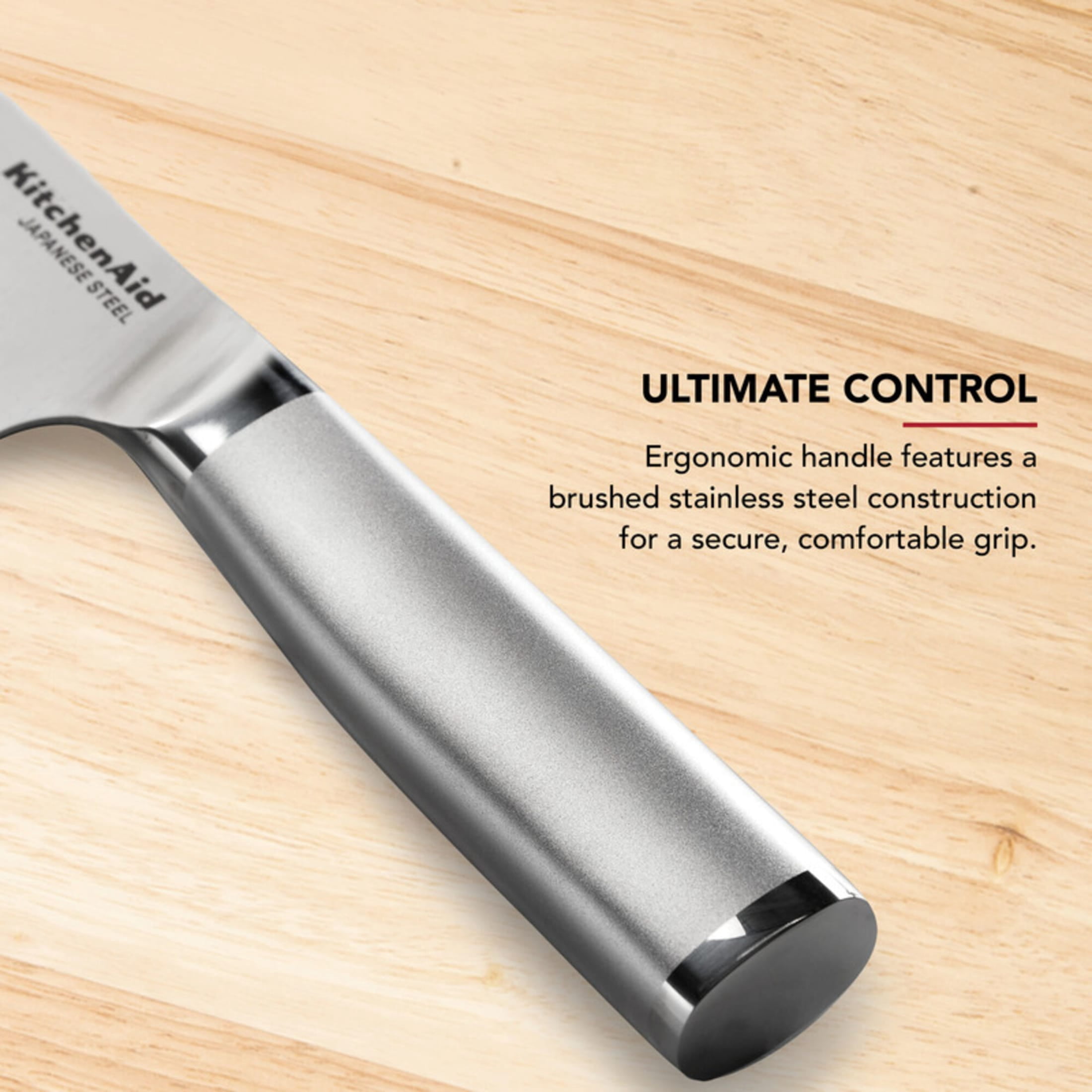 KitchenAid Gourmet 15-Piece Forged Knife Block Set with Sharpener, High-Carbon Steel, Black Slim Block