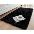 thumbnail image 7 of Luxury Fluffy Area Rug Runner Modern Shag Rugs for Bedroom Living Room, Super Soft and Comfy Carpet, Cute Carpets for Kids Nursery Girls Home, 2x4 Feet Black, 7 of 7