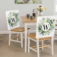 thumbnail image 5 of Letter W Chair Covers Set of 8 Alphabet Green Eucalyptus Leaves Plant Simple Chair Back Covers Stretch Removable Washable Slipcovers Protector for Dining Room Kitchen Party Decor, 5 of 9