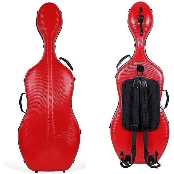 Crossrock 4/4 Cello Case,Carbon Fiber Composite with Wheels and Backpack