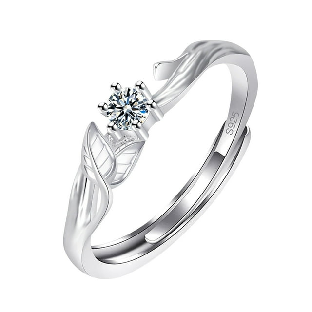 1PCS Couple Matching Ring Male Tree Leaves Open Ring Can Adjust The Promise Ring Men And Women A Friendship Ring A Couple Ring Is Suitable For Her And Him How to Size Your Finger for A Ring Rings Cute