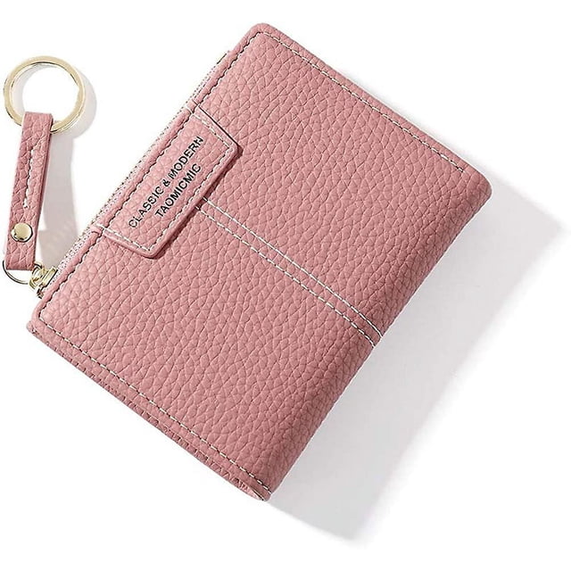 Womens Small Wallet Mini Purse Bifold Slim Card Case Holder Zipper Coin Pocket