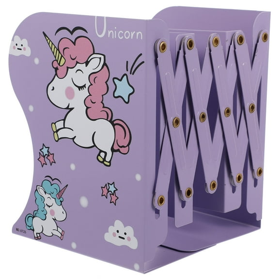 Masteelf  Book Shelf Holder Desktop Bookshelf Organizer Cute Stand Child Office Purple