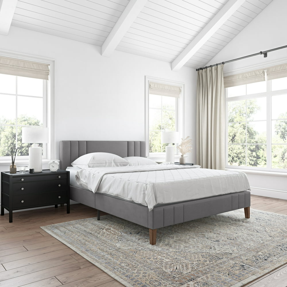 Modern Essentials Barclay Channel Tufted Upholstered Platform Bed Frame