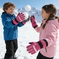 thumbnail image 4 of Winter Snow Gloves,Waterproof Windproof Warm Fleece Ski Gloves Outdoor Cold Weather(Pink), 4 of 9
