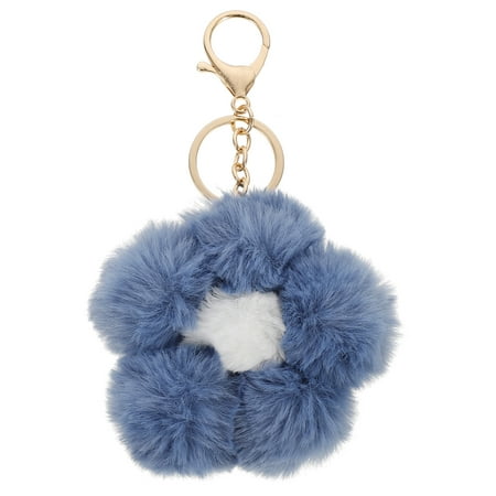 

HOMEMAXS Faux Fur Ball Key Circle Pompom Flower Key Circle Pocketbook Backpack Pendant