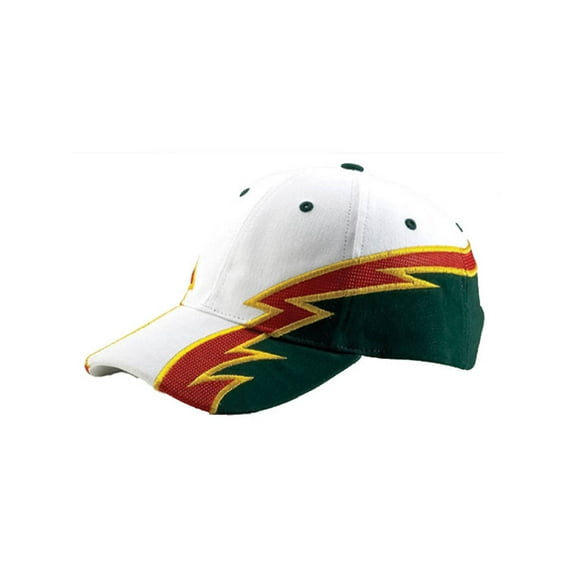 6 PANEL BRUSHED COTTON TWILL CAP, White Dark Green