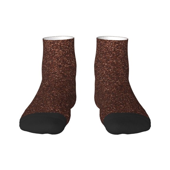 Naloa Dark Brown Glitter Ankle Socks for Women Non Slip Socks No Show Socks Classic Low Cut Casual Socks Casual Socks