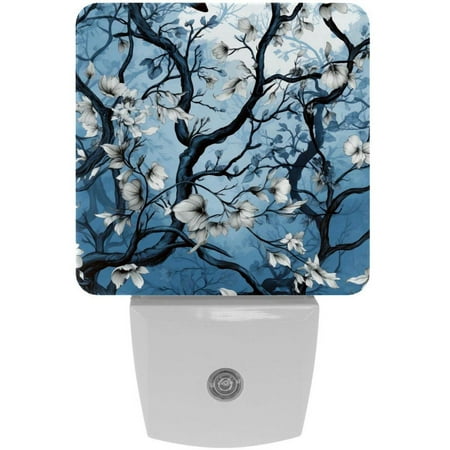 

Aesthetic Landscape Branches Flowers LED Night Lights Dusk To Dawn Smart Sensor 0.5W Plug-In Night Lights Lamp For Bedroom Bathroom Kitchen Hallway Stairs 2Pack