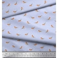 thumbnail image 1 of Soimoi Blue Modal Satin Fabric American Robin Bird Decor Fabric Printed BTY 42 Inch Wide, 1 of 3