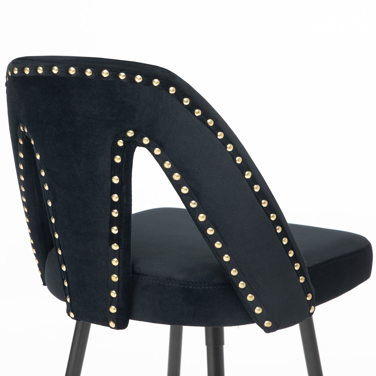 Kadyn 28 Inch Bar Stools, Velvet Counter Height Stools Set of 2, Modern Bar Chairs with Back for Dining Room, Black Kadyn 28 Inch Bar Stools, Velvet Counter Height Stools Set of 2, Modern Bar Chairs with Back for Dining Room, Black