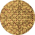 thumbnail image 1 of Ahgly Company Indoor Round Abstract Brown Modern Area Rugs, 3' Round, 1 of 4