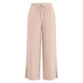 thumbnail image 4 of Kiijoy Toddler Girls Pants Lightweight High Rise Straight Leg Side Slit Pants, Sizes 4-5T, 4 of 6