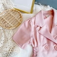 thumbnail image 5 of HaiMao Kid's Notched Lapel Double Breasted Casual Blazer Dress Clearance Pink 1 Years(100), 5 of 6