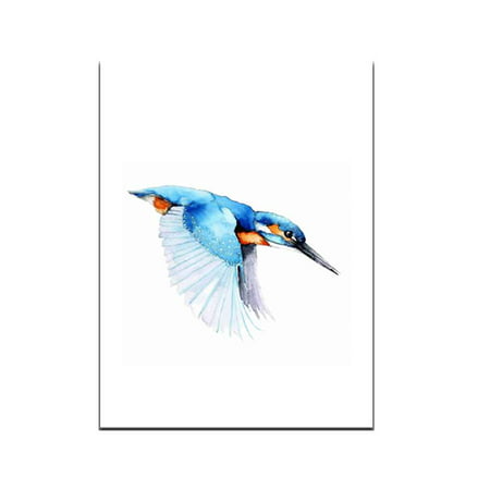 Watercolor Flying Colorful Bird Pattern Contracted Style Drawings Unframed Canvas Printed Oil