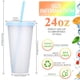 thumbnail image 4 of Vaso Honeydak de plástico de 700 a 800 ml, 60 unidades, con pajita y tapa, 4 of 7