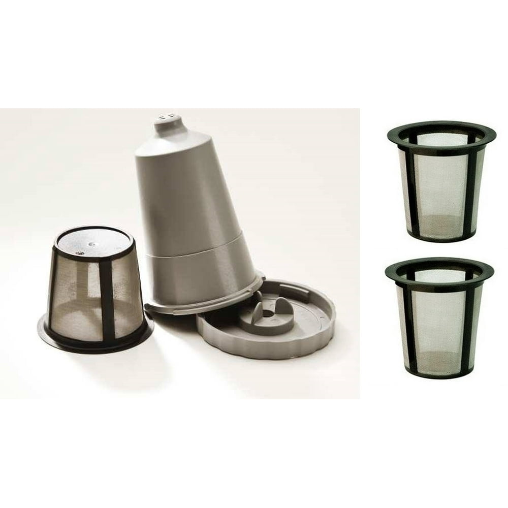 NEW Keurig Coffee Filter Reusable My KCup Refillable Grey 2 Baskets