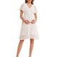 thumbnail image 2 of Vestido de mujer embarazada, liso y lunares, manga corta, cuello en V, vestido suelto de maternidad XBTCLXEBCO S;Blanco, 2 of 5