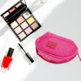 thumbnail image 4 of Bolsas de maquillaje de malla de mano únicas 1 Pc de poliéster rojo rosa 8.27in, 4 of 5