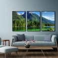 thumbnail image 2 of IDEA4WALL Framed Wall Art Print Set Green Mountain Landscape with Neon Lake Nature Wilderness Photography Realism Rustic Scenic Colorful Ultra for Living Room, Bedroom, Office - 16"x24"x3 Black, 2 of 4