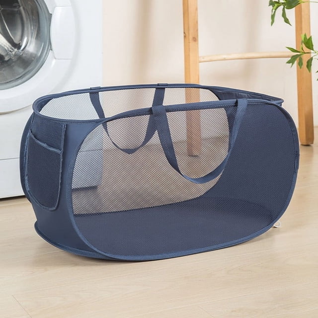 Cesta plegable para ropa sucia en capas para el hogar, cesta de lavandería con partición gruesa, cesta de almacenamiento para dormitorio de dos o tres compartimentos