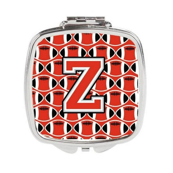 Carolines Treasures  Letter Z Football Scarlet & Grey Compact Mirror - Scarlet & Grey
