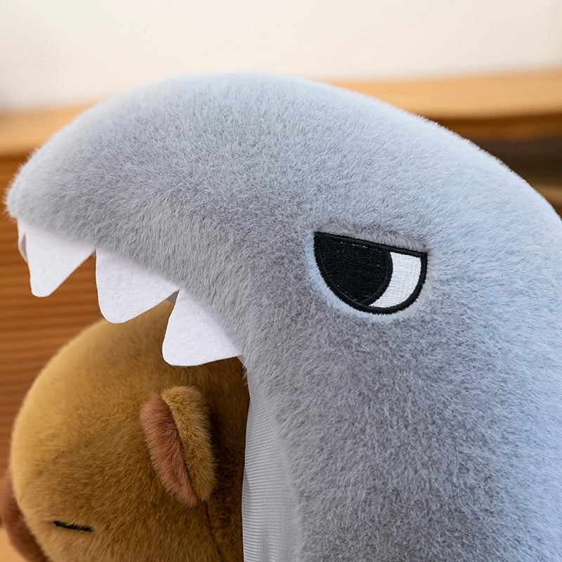 Fedpow 11.8Inch Capybara Plush Toy Cute Capybara Ultra-Soft Stuffed Animal, CapybaraStuffed Toys Capybara Stuffed Animals Multi-Use Cuddly Pillow & Birthday Gift (Shark)