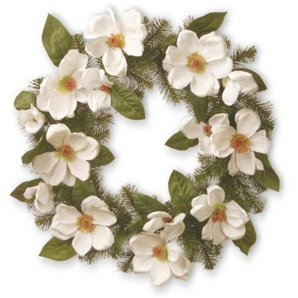24 in. Cream Magnolia Wreath