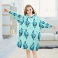 thumbnail image 5 of Wearable Blanket with Sleeves and Pocket Oversized Hooded Sweatshirt 3-14 YR Turquoise Blue Butterfly Pattern S, 5 of 7