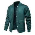 thumbnail image 5 of Maoxin Jackets for Men Lapel Leather Jacket Casual Loose Men's Leather Jacket Solid Color Long Sleeved Hooded Casual Jacket/jacket Green M, 5 of 8