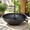 1-12", variant on 10" Rain Chain Anchoring Downspout Catch Basin, Black, 12.87 x 12.87 x 4.09 in