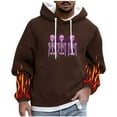 thumbnail image 1 of Xfvqtps Men Casual Fashion Printed Pullover Drawstring Long Sleeve Hooded Sweatshirts Coffee, 1 of 5