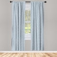 thumbnail image 3 of Ambesonne Japanese Curtains, Retro Blue Blossoms, Pair of 28"x84", Blue White, 3 of 5