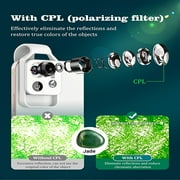APEXEL 200X Microscope with CPL Lens/LED Light for Phone Camera Lens White