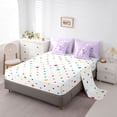 thumbnail image 3 of Manfei Kawaii Animal Unicorn 7-Piece King Bedding,Starry Sky King Bed in a Bag,Pastel Purple,Polkadot Reversible, 3 of 8