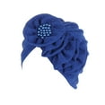 thumbnail image 3 of iHPH7 Chemo Headwear for Women Cancer Hats for Women Chemo Head Wraps for Black Women African Turbans for Women Turban Headbands for Women, Blue One Size, 3 of 4