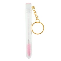 Unique Bargains 1 Pc Compact Eyelash Brush for Vacation Pink Plastic Nylon