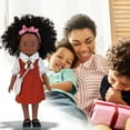 thumbnail image 5 of kcavykas Fun Toys for Kids Black 10 Inch Black Baby Dolls for 3 4 5 6 Years Old Girls with Curly Hair Pet Dogtoy Small Baby Dolls for Toddlers Kids and Girls Holiday Birthd, 5 of 9