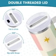 thumbnail image 3 of Yayeee 40oz Stainless Steel Tumbler with Straw and Handle Double-Wall Insulated Travel Water Bottle, Beige Abstract, 3 of 8