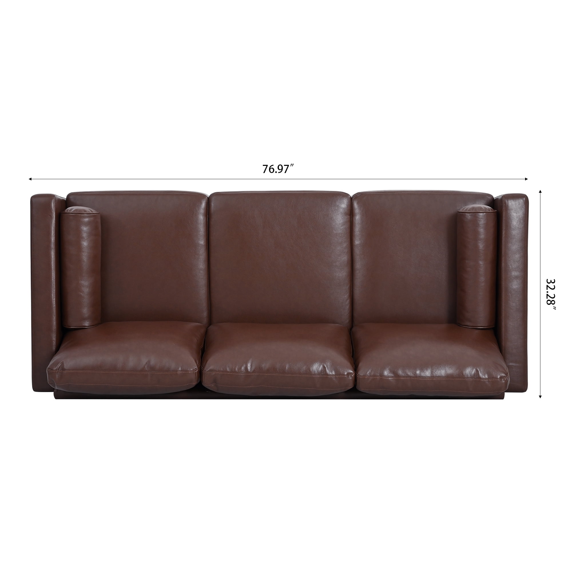 YYAo Extra Deep Filled Sofa, Upholstered Futon with Armrests and Legs for Living Room, Apartment, Brown YYAo Extra Deep Filled Sofa, Upholstered Futon with Armrests and Legs for Living Room, Apartment, Brown