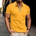 thumbnail image 6 of Polo Shirts for Men Short Sleeve Button Tees Shirts Loose Fit Yellow Men's Fashion, 6 of 7