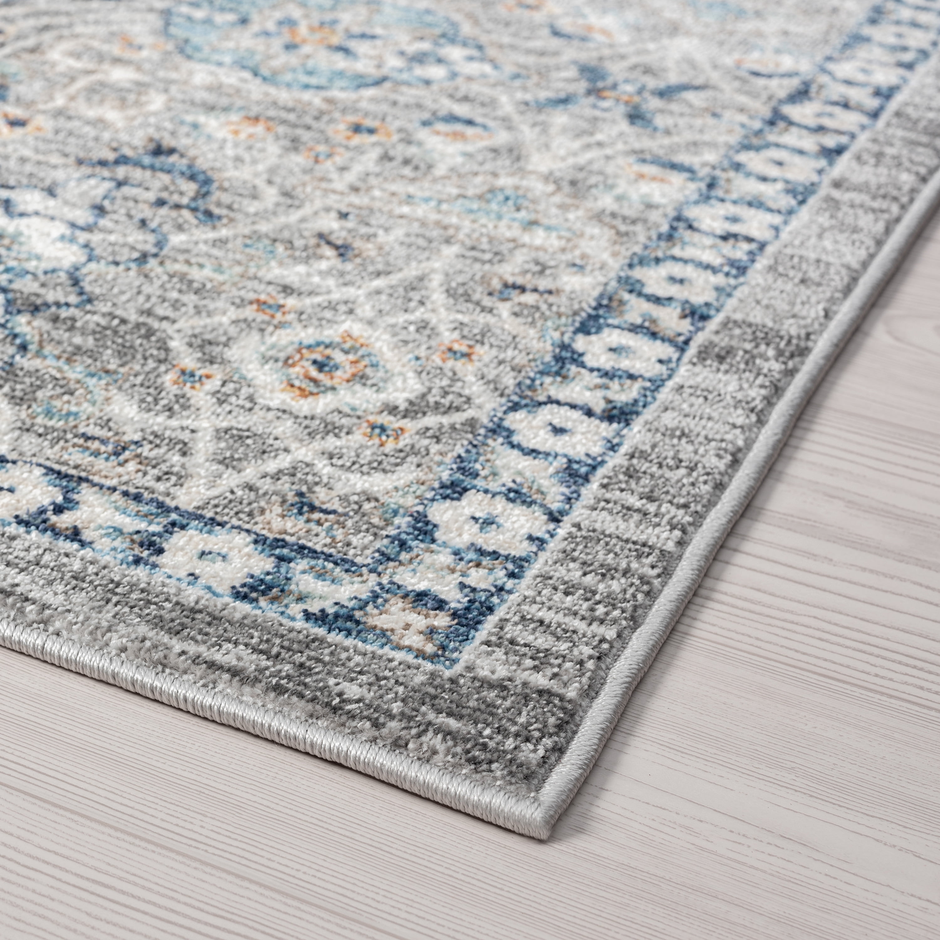 Traditional 8x10 Area Rug (7'11'' x 10'3'') Oriental Gray, Cream Living Room Easy to Clean