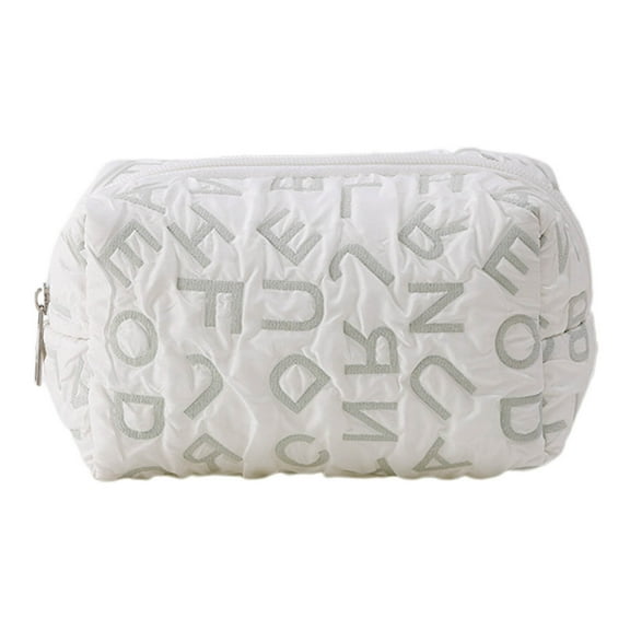 Lksixu Cute Pencil Case, Letter Pleated Design Pencil Pouch with Sturdy Zipper, Aesthetic Stationery Organizer Large Capacity Pen Holder Portable Travel Makeup Bag for for Office College, Green